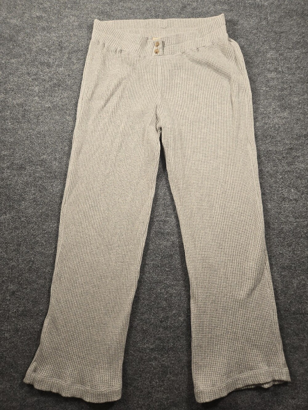 Faherty Light Gray Organic Cotton Waffle Knit Lounge Pants Elastic Waist Size M